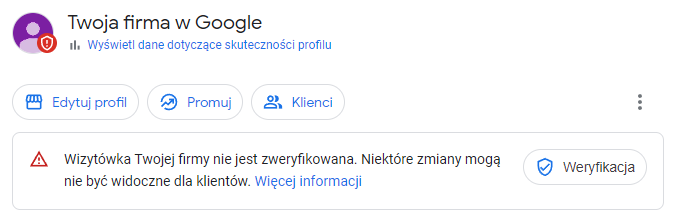 Weryfikacja Profil Firmy Google